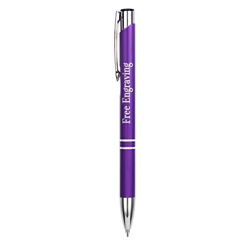 Personalisiert Kugelschreiber Hochwertig,Kugelschreiber set mit Wunschtext & Logo Gravur, Ballpoint Pen für Einfaches & Weiches Schreiben (1 Stück, Violett) von Sinseike