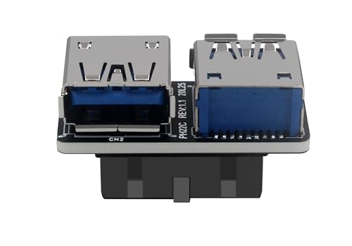 Sintech USB-3.0-Frontplatten-Header, 19/20-polige Buchse auf Dual-USB-3.0-Buchse, Adapterkarte für Mainboard-Header-Port-Verlängerung Sintech USB-3.0-Frontplatten-Header, 19/20-polige Buchse auf Dual-USB-3.0-Buchse, Adapterkarte für Mainboard-Header-Port-Verlängerung von Sintech