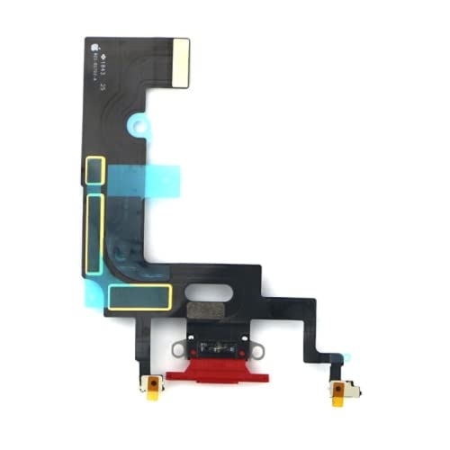USB Lightning Ladebuchse Docking Port kompatibel für iPhone XR mit Antenne + Mikrophone Plus, Farbe:Rot von Sintech