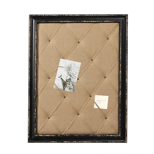 Sintosin Shabby Chic Korkwand Pinnwand mit Holzrahmen 52.5 x 68 cm, Rustikales Pinnwand Kork Schwarz, Cork Notice Board, Memo Board Leinen Deko, Pinboard für Crafting Sintosin Shabby Chic Korkwand Pinnwand mit Holzrahmen 52.5 x 68 cm, Rustikales Pinnwand Kork Schwarz, Cork Notice Board, Memo Board Leinen Deko, Pinboard für Crafting von Sintosin