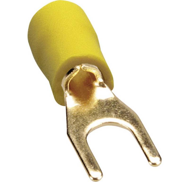SinusLive Kabelzubehör Sinuslive 13199 Gabelkabelschuh 4 mm² Loch-Ø=4 mm Teilisoliert Gelb, (KSI-4) von SinusLive