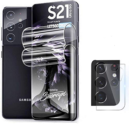 Für Samsung Galaxy S21 Ultra / S21 + / S21 5G TPU Hydrogel Displayschutzfolie und Kameraobjektivschutz, Full-Cover Anti-Scratch, Blasenfrei, HD Clear Clarity (Für Samsung Galaxy S21 Ultra) von Sinye
