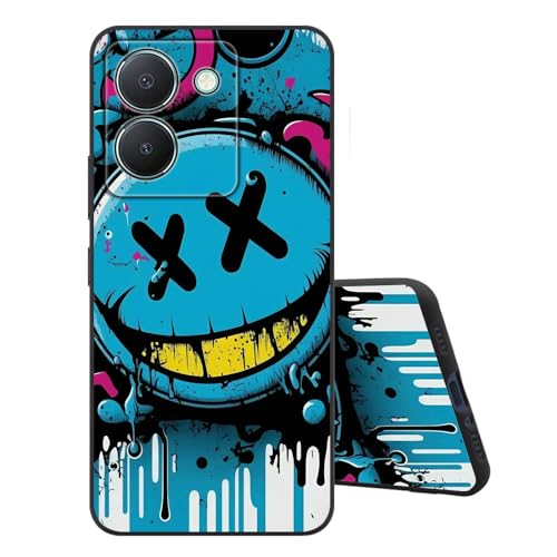 Sinyunron Handyhülle Kompatibel mit VIVO Y36 4G/5G Hülle Silikon Schwarz Matte Rückseite mit Muster,Weiche Stoßfest Kratzfest Schlanke TPU Softschale Schutzhülle,Blaues Emoji Sinyunron Handyhülle Kompatibel mit VIVO Y36 4G/5G Hülle Silikon Schwarz Matte Rückseite mit Muster,Weiche Stoßfest Kratzfest Schlanke TPU Softschale Schutzhülle,Blaues Emoji von Sinyunron