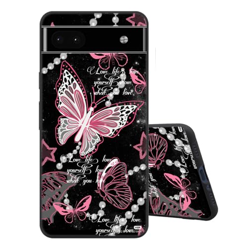 Sinyunron Hülle Kompatibel mit Google Pixel 6A 5G Handyhülle Silikon Schwarz Matte Rückseite mit Muster,Weiche Stoßfest Kratzfest Schlanke Softschale TPU Schutzhülle,Schmetterling Sinyunron Hülle Kompatibel mit Google Pixel 6A 5G Handyhülle Silikon Schwarz Matte Rückseite mit Muster,Weiche Stoßfest Kratzfest Schlanke Softschale TPU Schutzhülle,Schmetterling von Sinyunron