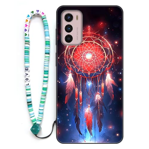 Sinyunron Hülle Kompatibel mit Motorola Moto G42 Handyhülle 2-in-1 Hybrid Set [Stoßfeste TPU Schutzhülle+Gemusterte Rückseite],Handy Schutzschale mit Buntes Schlüsselband,Dream Catcher von Sinyunron