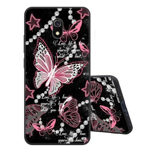 Sinyunron Hülle Kompatibel mit Redmi 8A Handyhülle Silikon Schwarz Matte Rückseite mit Muster,Weiche Stoßfest Kratzfest Schlanke Softschale TPU Schutzhülle,Schmetterling Sinyunron Hülle Kompatibel mit Redmi 8A Handyhülle Silikon Schwarz Matte Rückseite mit Muster,Weiche Stoßfest Kratzfest Schlanke Softschale TPU Schutzhülle,Schmetterling von Sinyunron