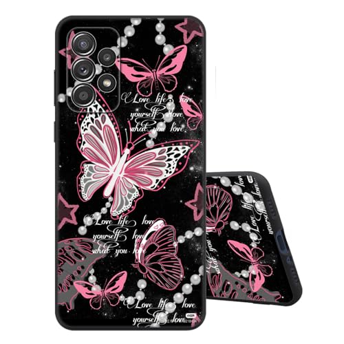 Sinyunron Hülle Kompatibel mit Samsung Galaxy A52 4G/5G Handyhülle Silikon Schwarz Matte Rückseite mit Muster,Weiche Stoßfest Kratzfest Schlanke Softschale TPU Schutzhülle,Schmetterling Sinyunron Hülle Kompatibel mit Samsung Galaxy A52 4G/5G Handyhülle Silikon Schwarz Matte Rückseite mit Muster,Weiche Stoßfest Kratzfest Schlanke Softschale TPU Schutzhülle,Schmetterling von Sinyunron
