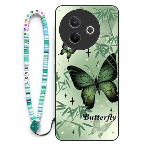 Sinyunron Hülle Kompatibel mit Vivo Y39 5G,Handyhülle 2-in-1 Hybrid Set [Stoßfeste TPU Schutzhülle+Gemusterte Rückseite],Handy Schutzschale mit Buntes Schlüsselband,Schmetterling-01 von Sinyunron