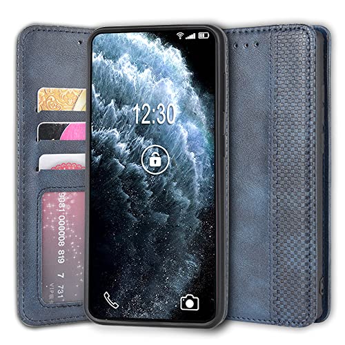 Sinyunron Klapphüllen Kompatibel mit Xiaomi Mi 9 Lite Hülle Leder Klapptasche Schutzhülle Flip Case PU Lederhülle Retro Handy Brieftasche(Bleu) von Sinyunron