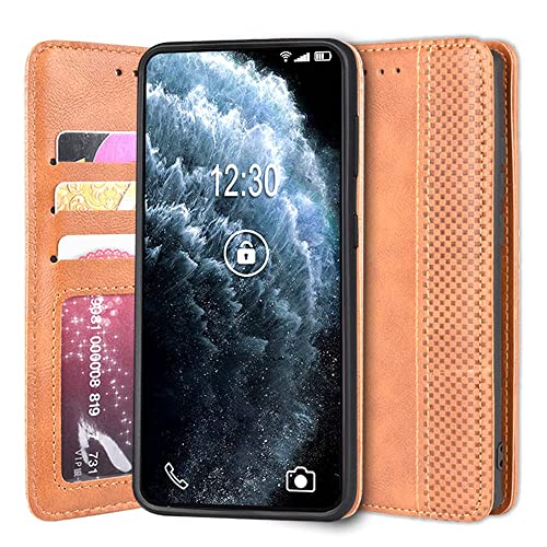 Sinyunron Klapphüllen für LG G7 ThinQ Hülle Leder Klapptasche LG G7 ThinQ Schutzhülle Flip Case Lederhülle LG G7 ThinQ Handy Brieftasche(Braun) von Sinyunron