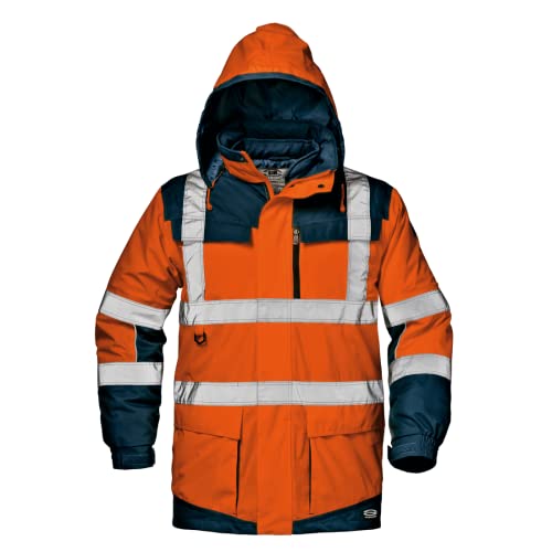 SIR SAFETY SYSTEM Jacke Regimental Split MC4116HCS - 4 in 1 Warnschutzjacke - Größe S - Orange/Blau - atmungsaktiv und wasserfest - 100% Polyester von Sir Safety System