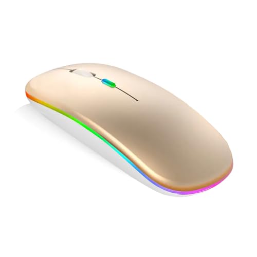 Sir Schmeer Wiederaufladbare kabellose LED Funk Maus Mouse - Bluetooth 5.1 2.4 GHz (Rose-Gold) von Sir Schmeer