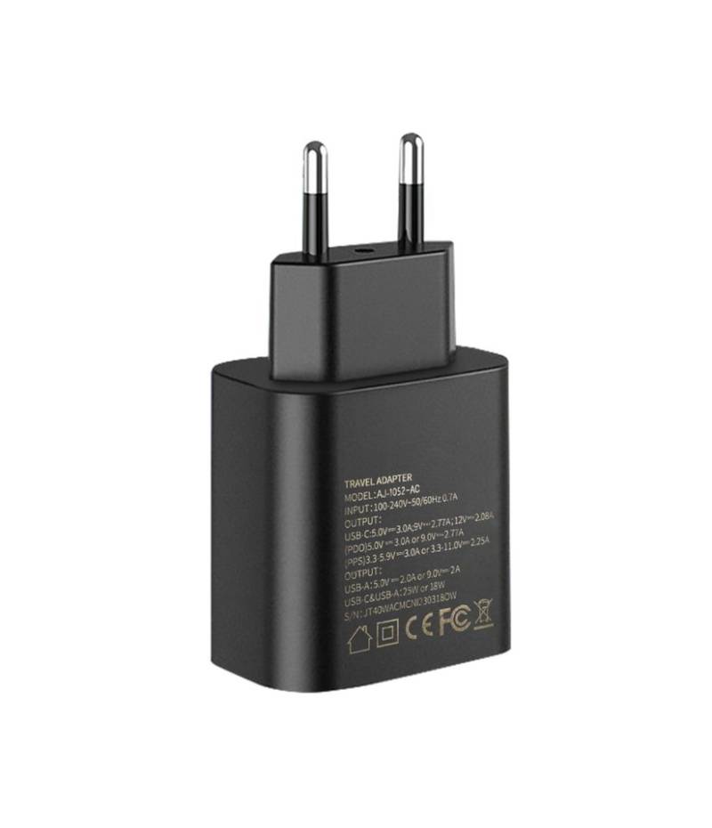 Sir Williams EnM0653, 43W Netzteil mit 2 Buchsen Schnelllade-Gerät (USB-A und USB-C, 1-tlg., Feuerbeständiges Ladegerät) von Sir Williams
