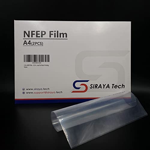 Siraya Tech 2 Stück NFEP Film - A4 Größe (210 x 297mm) Bessere Haltbarkeit Weniger Schichtlinien Genauere Druckergebnisse Ideal für Harzdruck Bessere Leistung als FEP für LCD DLP 3D Drucker von Siraya Tech