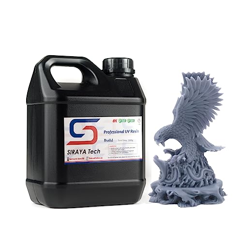 Siraya Tech Build 2kg 3D-Druckerharz Hochauflösendes Nicht sprödes klopfbares Engineeringharz Standard Photopolymer Rapid Resin für LCD DLP 3D-Druck (Schallgrau, 2 kg) von Siraya Tech