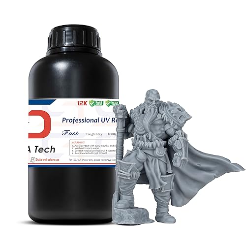 Siraya Tech Fast ABS-ähnliches 3D-Druckerharz 405 nm UV-härtendes Nicht Sprödes Hochpräzises 3D-Druck-Flüssigkeits Standard Photopolymer-Harz (Hartes Grau, 1 kg) von Siraya Tech