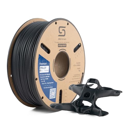 Siraya Tech Fibreheart PPA-CF 3D-Druckfilament: Kohlefaser-Nylon in Industriequalität, überlegene Festigkeit und Hitzebeständigkeit PAHT-CF (1 kg, Schwarz) von Siraya Tech