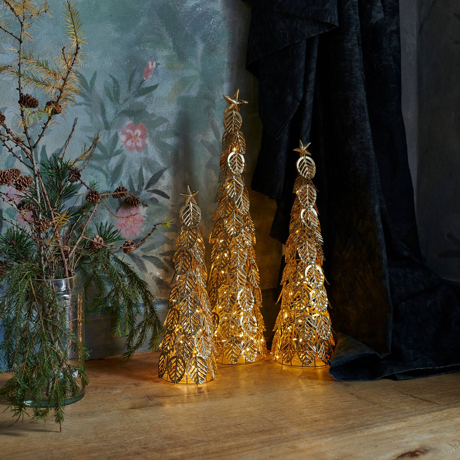 LED-Dekobaum Kirstine, gold, Höhe 53,5 cm von Sirius