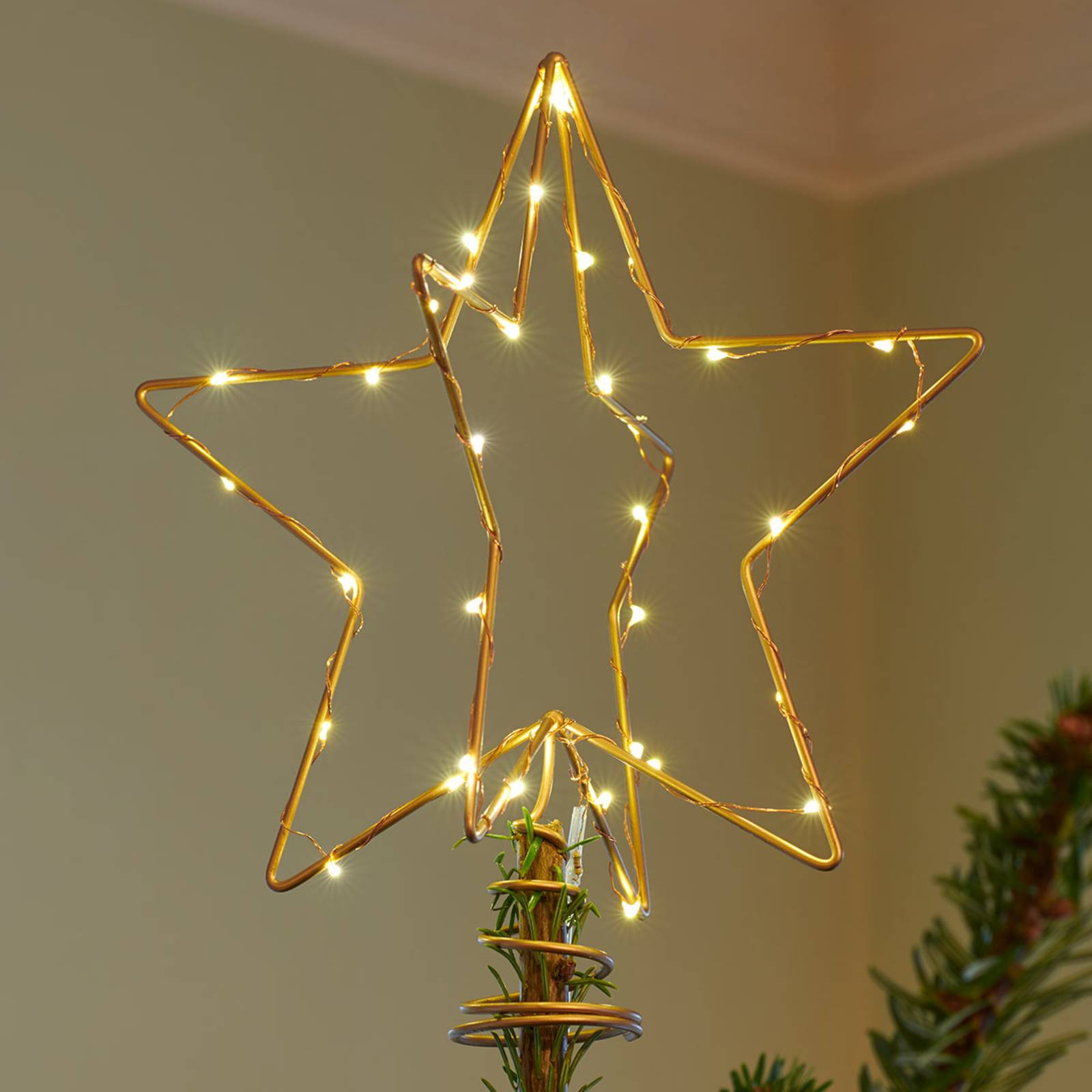 LED-Dekoleuchte Christmas Top, gold von Sirius