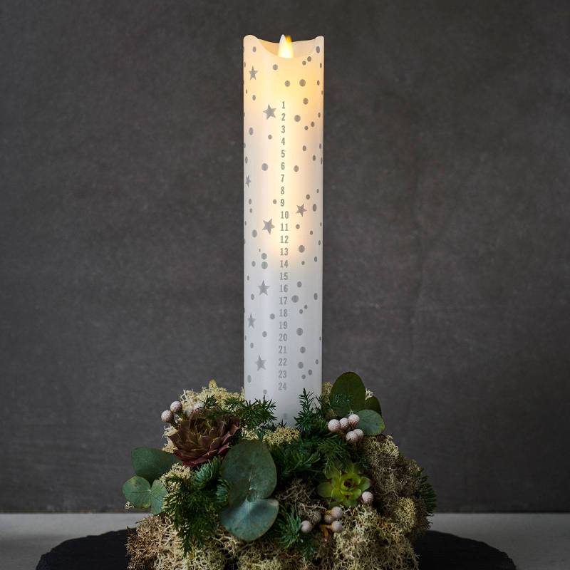 LED-Kerze Sara Calendar, weiß/Romantic, Höhe 29 cm von Sirius
