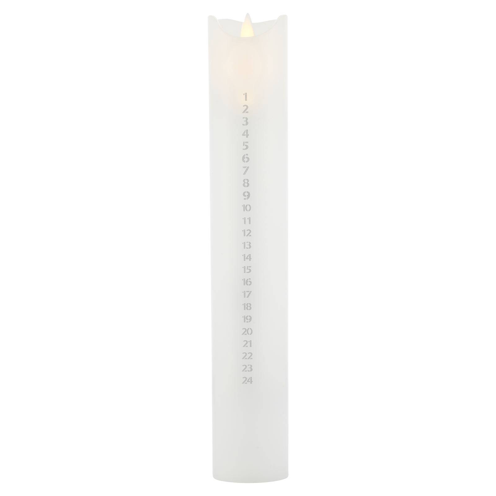 LED-Kerze Sara Calendar, weiß/silber, Höhe 29 cm von Sirius