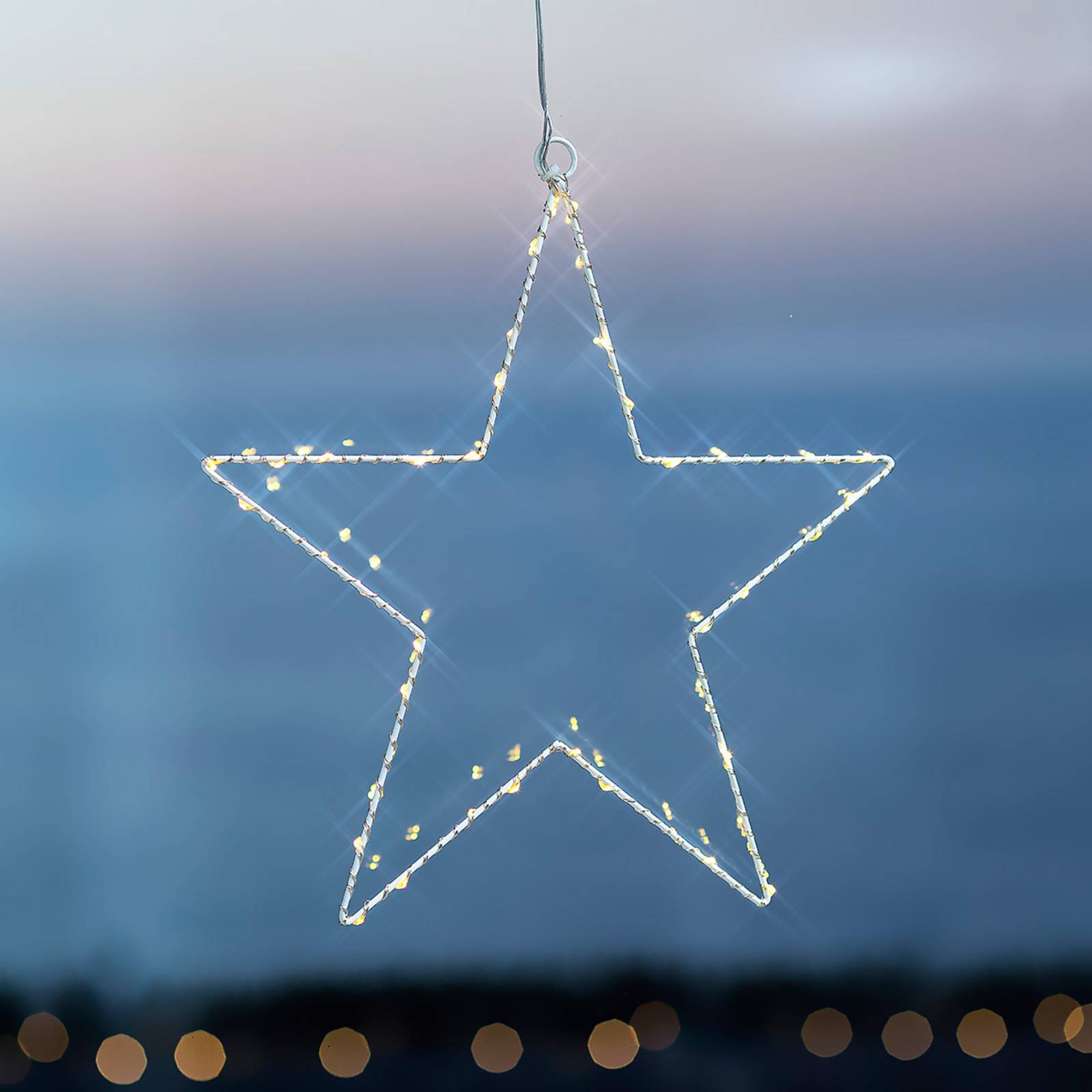 Weihnachtlicher Deko-Stern LED Liva Star weiß 30 von Sirius