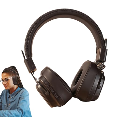 Kabellose Kopfhörer, tragbares Headset für Reisen, Vintage-Kopfhörer, schwere Bass-Kopfhörer für Damen und Herren, tragbares Headset mit Kopfmontage Kabellose Kopfhörer, tragbares Headset für Reisen, Vintage-Kopfhörer, schwere Bass-Kopfhörer für Damen und Herren, tragbares Headset mit Kopfmontage von Sirseon