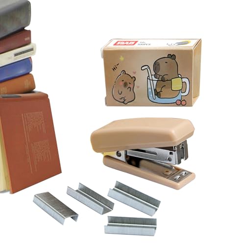 Niedliches Tier-Hefter, Capybara-Heftgerät, praktischer Desktop-Stitcher, Cartoon-tragbares Schreibwarenzubehör für Zuhause, Kinder von Sirseon