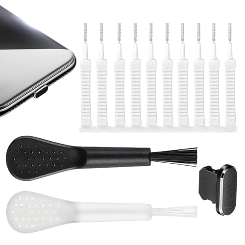 Reinigungsset für Handy-Lautsprecher, Anti-Rutsch-Ladeanschluss-Reinigungsset, kleine Reinigungswerkzeuge mit Griff und Anti-Staub-Stecker für Handy-Lautsprecher, Kopfhörer Reinigungsset für Handy-Lautsprecher, Anti-Rutsch-Ladeanschluss-Reinigungsset, kleine Reinigungswerkzeuge mit Griff und Anti-Staub-Stecker für Handy-Lautsprecher, Kopfhörer von Sirseon
