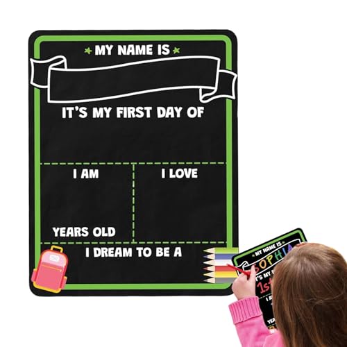 Schulanfangsschild, Holz, doppelseitig, Foto-Requisitenschild, pädagogische Poster, wiederverwendbare Mathematikposter, Kreidetafel-Stil für Kinder, Mädchen, Schulanfangsschild, Holz, doppelseitig, Foto-Requisitenschild, pädagogische Poster, wiederverwendbare Mathematikposter, Kreidetafel-Stil für Kinder, Mädchen, von Sirseon