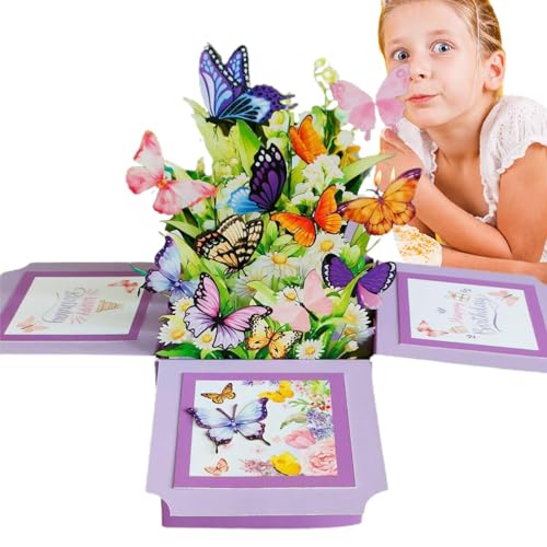 Sirseon Pop-Up-Blumenkarte, 3D-Pop-Up-Blumenstraußkarte - Innovative Pop-Up-Geburtstagskarte Pop-Up-Grußkarten,Neuartige, elegante 3D-Grußkarte, alles Gute zum Geburtstagskarten für Familie, Eltern, von Sirseon