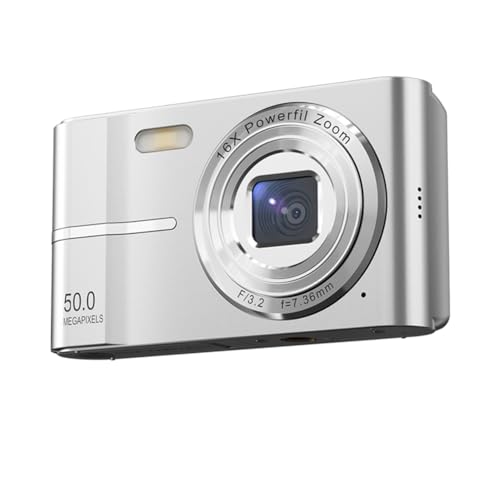 Sirxlevcy 2,4 Retro-Digitalkamera, 4K HD, Kleine Tragbare CMOS-Minikamera, 50 MP, 16-Facher Zoom, Videorecorder-Kamera, Langlebig, Einfach zu Bedienen, Silber Sirxlevcy 2,4 Retro-Digitalkamera, 4K HD, Kleine Tragbare CMOS-Minikamera, 50 MP, 16-Facher Zoom, Videorecorder-Kamera, Langlebig, Einfach zu Bedienen, Silber von Sirxlevcy