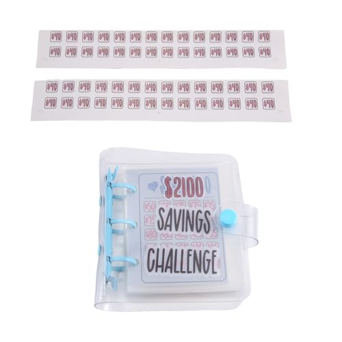 Sirxlevcy 2100 -Challenge-Ordner, Geldspar-Challenge-Mini-Budget-Ordner mit Geldumschlägen, PVC, Blau, 1 Stück von Sirxlevcy