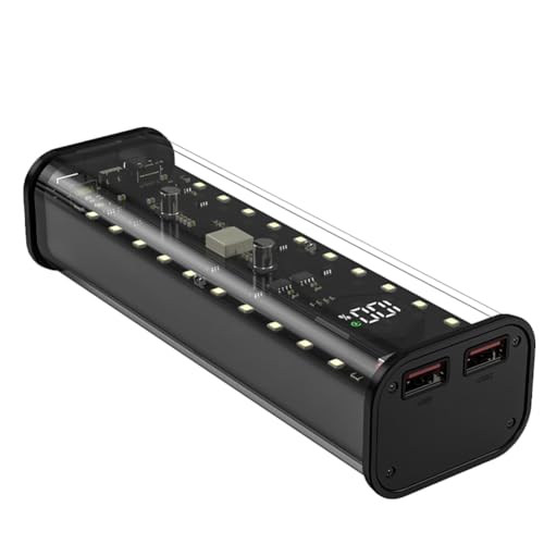 Sirxlevcy 21700 -Aufbewahrungsbox, 4 Steckplätze, DIY-Powerbank-Box für 21700 Ladegerät, Dual-USB-Ausgang, TypeC-Eingang, Schwarz Sirxlevcy 21700 -Aufbewahrungsbox, 4 Steckplätze, DIY-Powerbank-Box für 21700 Ladegerät, Dual-USB-Ausgang, TypeC-Eingang, Schwarz von Sirxlevcy