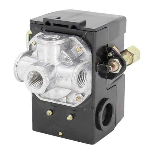 Sirxlevcy Druckschalter, 4-Port-Luftkompressor-Druckschalter-Ersatzsteuerung NPT1/4 95-125 PSI 20A Sirxlevcy Druckschalter, 4-Port-Luftkompressor-Druckschalter-Ersatzsteuerung NPT1/4 95-125 PSI 20A von Sirxlevcy