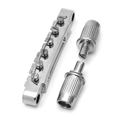 Sirxlevcy LP E-Gitarrenbrücke mit Zugplatte Vordersaitenbrücke mit Zugplatte -Gitarren-Frontbrücke LP-Brücke Elektrische Gitarren-Frontbrücke Silber Sirxlevcy LP E-Gitarrenbrücke mit Zugplatte Vordersaitenbrücke mit Zugplatte -Gitarren-Frontbrücke LP-Brücke Elektrische Gitarren-Frontbrücke Silber von Sirxlevcy
