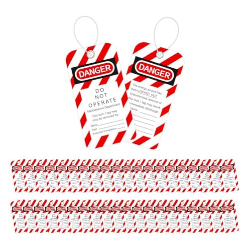 Sirxlevcy Lockout-Tagout-Tags, Reiß- und Wasserbeständige -Tags, 7,6 X 14,5 Cm, 40 Etiketten mit Gefahr, Nicht in Betrieb zu Nehmen, mit 40 Kabelbinder-Teile-Set Sirxlevcy Lockout-Tagout-Tags, Reiß- und Wasserbeständige -Tags, 7,6 X 14,5 Cm, 40 Etiketten mit Gefahr, Nicht in Betrieb zu Nehmen, mit 40 Kabelbinder-Teile-Set von Sirxlevcy