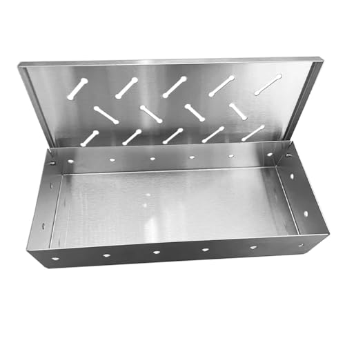 Sirxlevcy Smoker Box BBQ Smoker Box Holzspäne für Holzkohle-Gasgrill im Innen- und Außenbereich, mit Fleisch Angereicherter Rauchgeschmack von Sirxlevcy