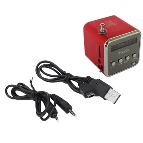 Sirxlevcy TD-V26 Digitaler Tragbarer Mini-FM-Radioempfänger LED-Lautsprecher Kabelloser Lautsprecher MP3-Unterstützung SD/TF-Karte Rot Sirxlevcy TD-V26 Digitaler Tragbarer Mini-FM-Radioempfänger LED-Lautsprecher Kabelloser Lautsprecher MP3-Unterstützung SD/TF-Karte Rot von Sirxlevcy