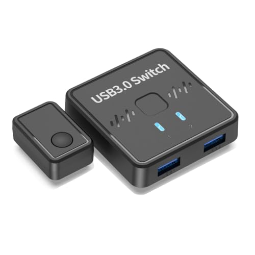 Sirxlevcy USB 3.0 Druckerweichenumschalter 2 in 1 Out 2 Computer Teilen 1 Drucker USB 2-In-1 Druckerweichenumschalter Tastatur Maus USB-Disk von Sirxlevcy