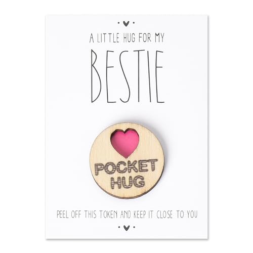 A Little Hug for My Bestie Pocket Hug Token für beste Freunde, Fernbeziehung, Geschenk für Frauen, Mädchen, beste Schwestern, Geburtstag, Abschlussgeschenk, Geschenk für Freunde, die an Sie denken, von Sisadodo