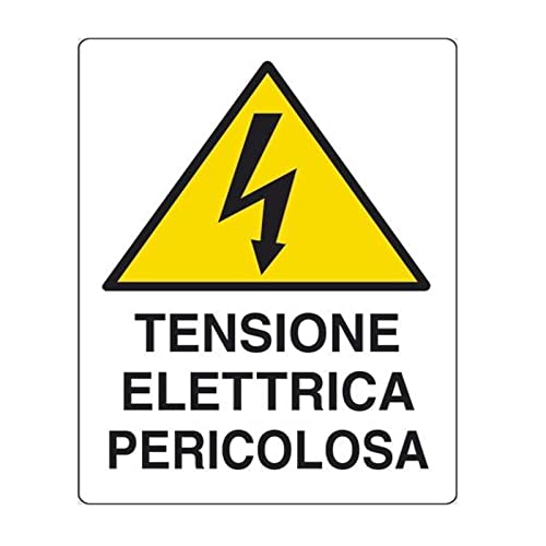 Schild aus Polyester, 400 x 600 cm, gefährliche elektrische Spannung von Sisas