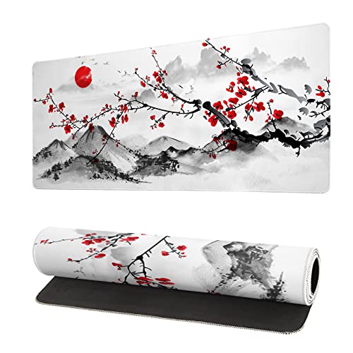 Mauspad mit Aquarell-Kirschblüten-Motiv, 70x20 cm, Rosa, für den gesamten Schreibtisch, japanisches Sakura-Gaming-Mauspad, wasserdicht, große Tastaturmatte mit genähten Kanten für Gaming und Büro Mauspad mit Aquarell-Kirschblüten-Motiv, 70x20 cm, Rosa, für den gesamten Schreibtisch, japanisches Sakura-Gaming-Mauspad, wasserdicht, große Tastaturmatte mit genähten Kanten für Gaming und Büro von Siski