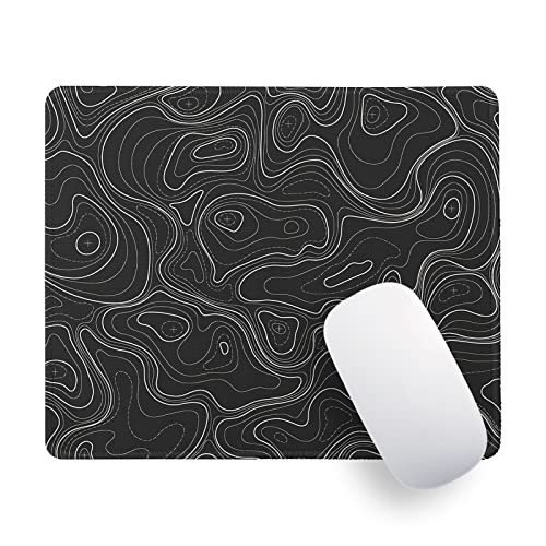 Topographisches Kontur-Gaming-Mauspad, schwarzes Mauspad mit rutschfester Gummiunterseite, großes Computer-Mauspad für kabellose Maus, genähte Kanten, kleine Schreibtischunterlage für Laptop, 26,7 x Topographisches Kontur-Gaming-Mauspad, schwarzes Mauspad mit rutschfester Gummiunterseite, großes Computer-Mauspad für kabellose Maus, genähte Kanten, kleine Schreibtischunterlage für Laptop, 26,7 x von Siski