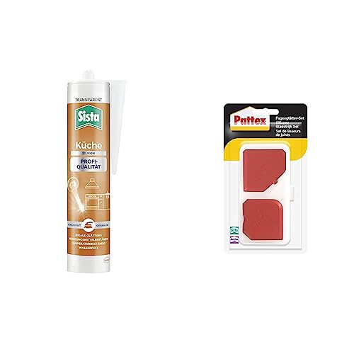 Bundle aus Sista Küche Profi-Qualität Silikon, transparent, 1x280ml Kartusche + Pattex Fugenglätter Set, 9 Fugenspachtel zum professionellen Glätten, 1 Set inkl. Aufbewahrungsbox Bundle aus Sista Küche Profi-Qualität Silikon, transparent, 1x280ml Kartusche + Pattex Fugenglätter Set, 9 Fugenspachtel zum professionellen Glätten, 1 Set inkl. Aufbewahrungsbox von Sista