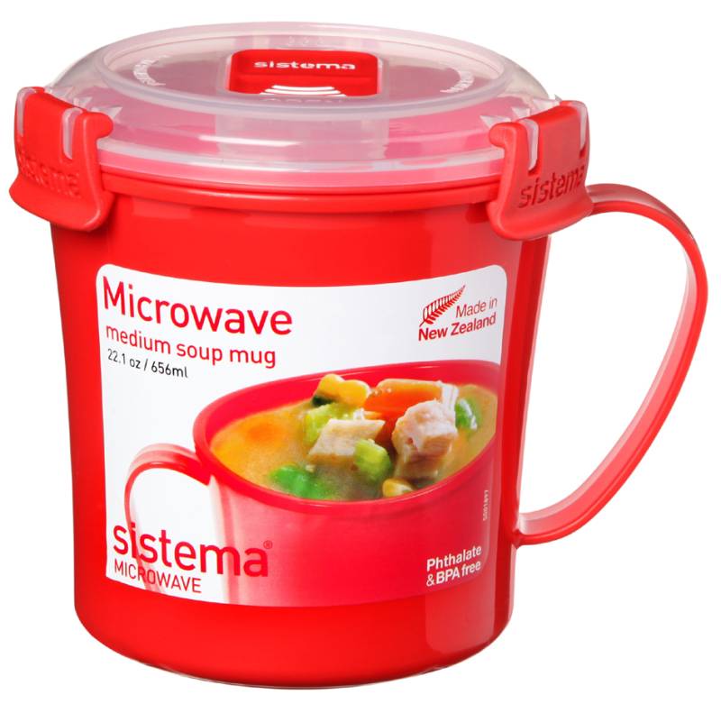 Sistema Mikrowellendose MEDIUM SOUP MUG, 650 ml, rot von Sistema