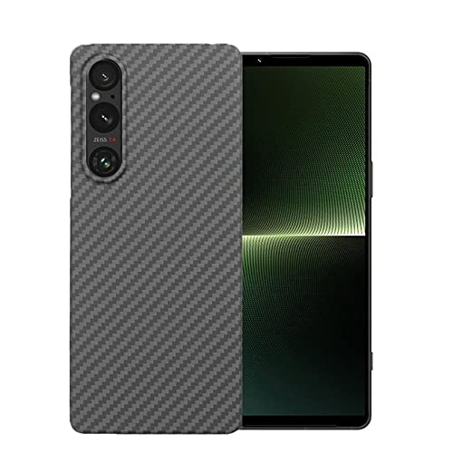 Sisyphy Schutzhülle für Xperia 1 VII, Aramidfaser, ultradünn und leicht, minimalistisches Design, verbesserte Griffigkeit, keine Masse (1500D Schwarz) von Sisyphy