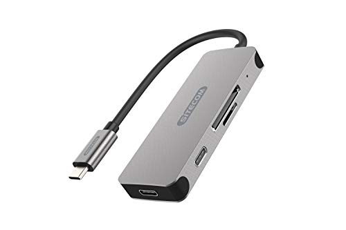 Sitecom CN-406 USB-C Hub & Card Reader | USB-C auf 2X USB-C + Micro-SD + SD/MMC/SDHC/SDXC/USH-I bis 2 TB Kartenleser Hub - für MacBook Pro/Air, Chromebook und weitere USB Typ C Geräte von Sitecom