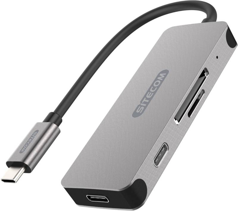 USB-C Hub + Kartenleser silber/schwarz von Sitecom