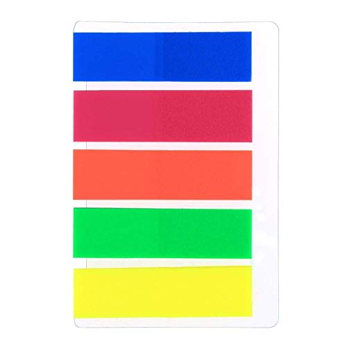 Textmarkerstreifen, aus Kunststoff, Transparent, 5 Farben, 100 Stück Rectangle von Sitrda